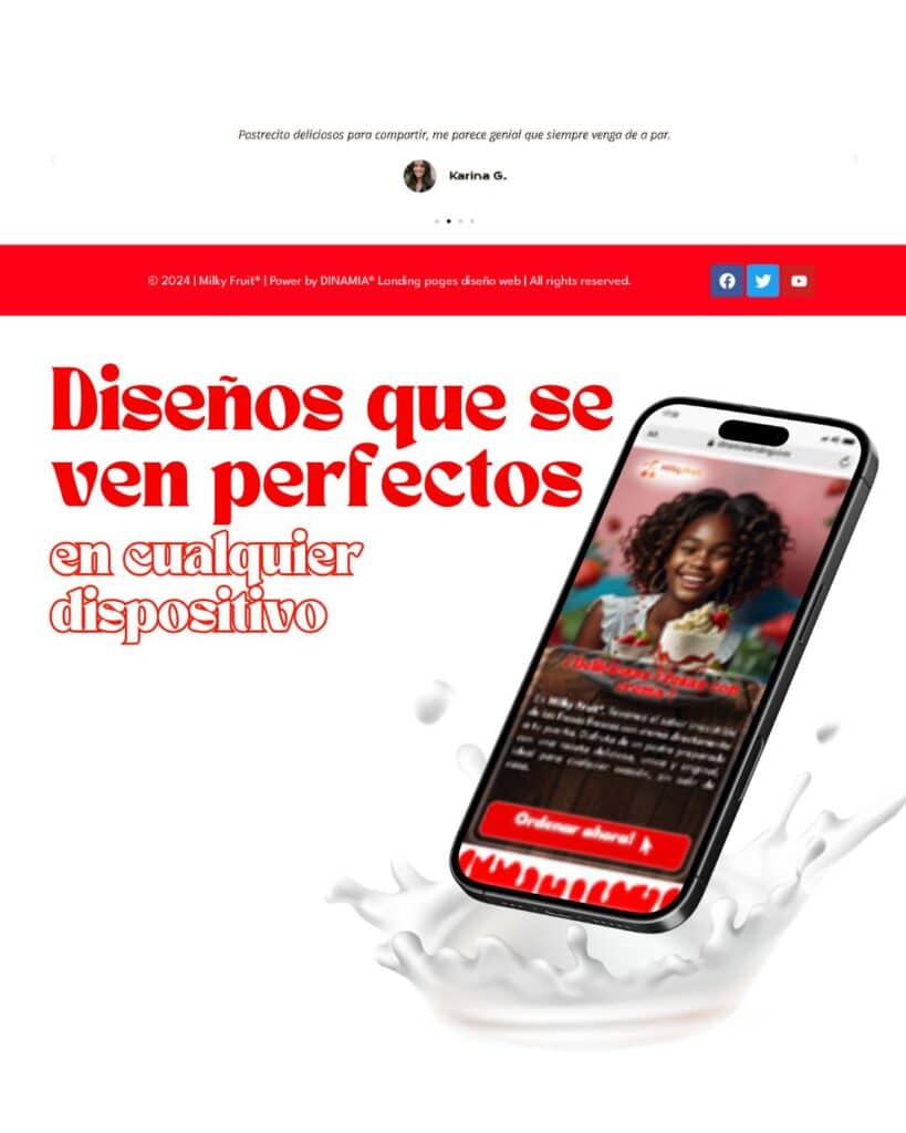 6. Milky Fruit landing page